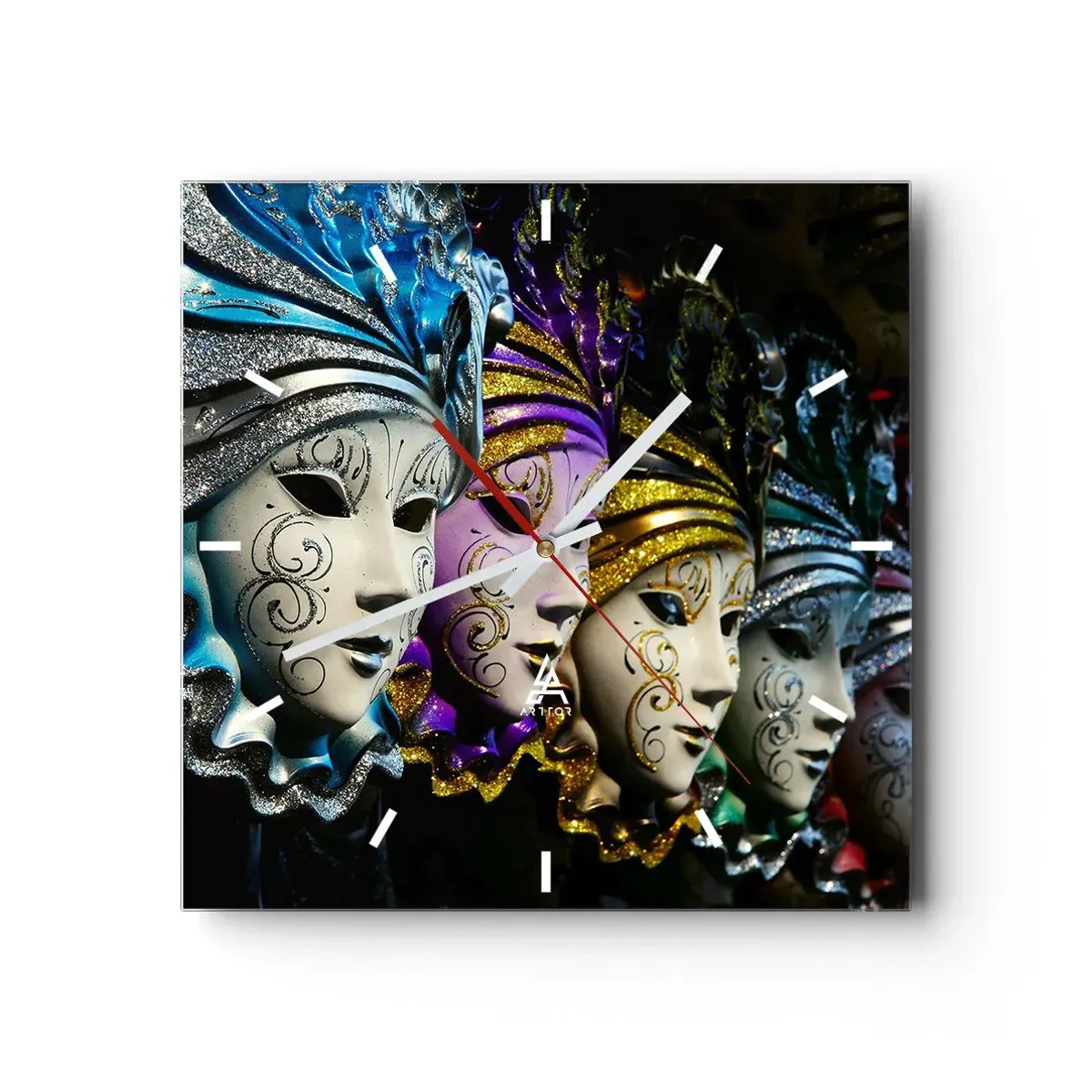 Zegar ścienny - Tajemnica w złocie i w srebrze - 40x40 cm