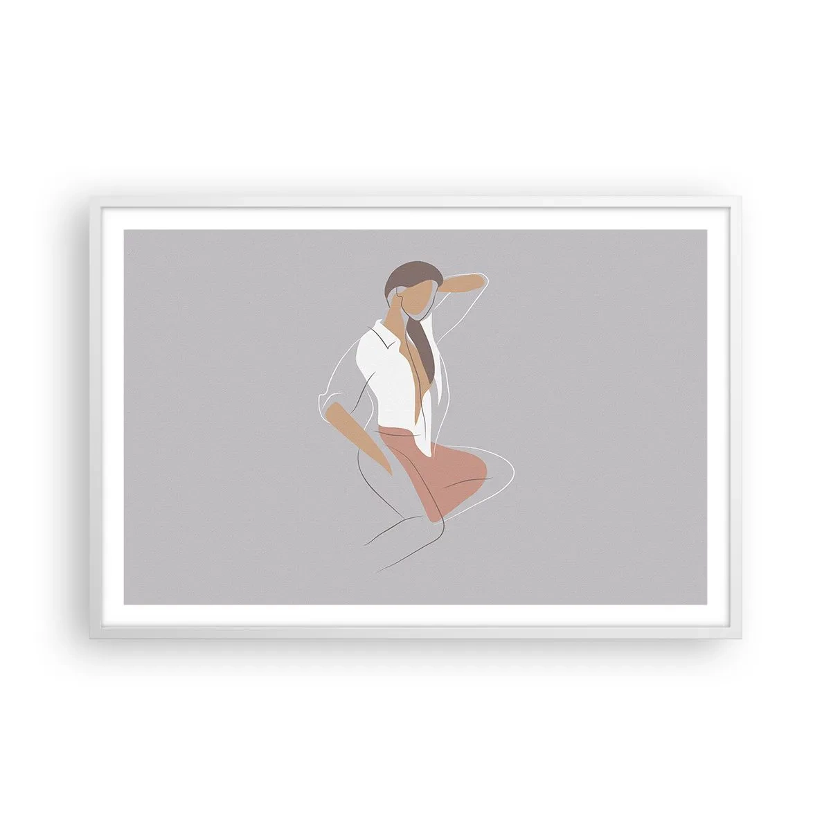 Plakat w białej ramie - Zarys wdzięku - 91x61 cm