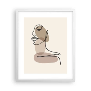 Plakat w białej ramie - Zasłuchana w siebie - 40x50 cm