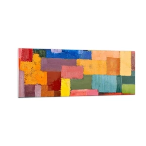 Obraz na szkle - Kolorowe abstrakcyjne prostokąty w różnych odcieniach - 140x50cm - Każdy inny, wszystkie barwne - Nowoczesna dekoracja ścienna do salonu i sypialni ARTTOR
