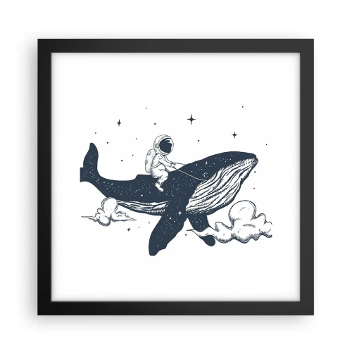 Plakat w czarnej ramie - Kosmiczna przygoda - 30x30 cm