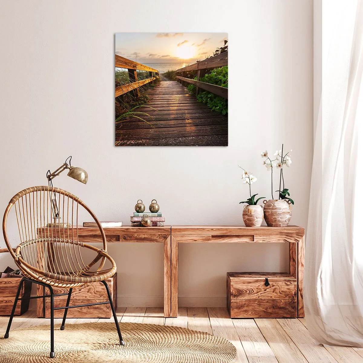Obraz na płótnie - I wprost nad brzeg - 60x60 cm