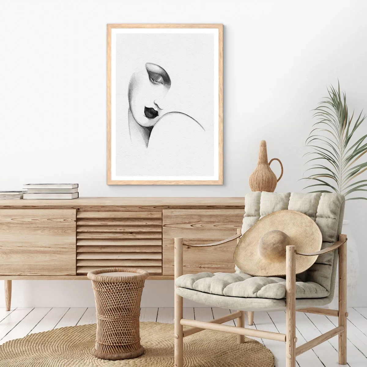 Plakat w ramie jasny dąb - W stylu Łempickiej - 61x91 cm