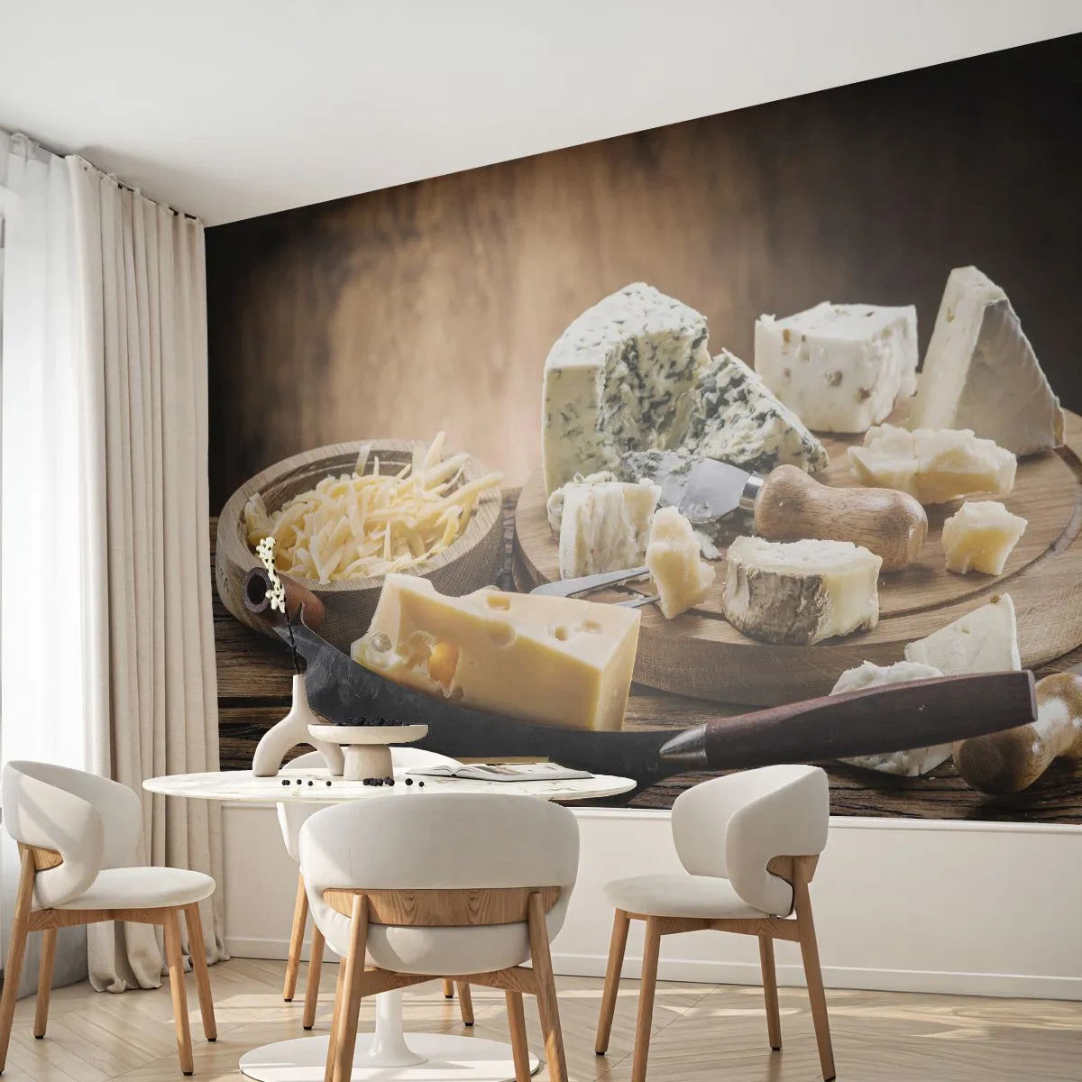 Fototapeta Samoprzylepna Deluxe Sticker - Uśmiechnij się do sera - Gastronomia, Deska Serów, Kulinarne - 250x175 cm