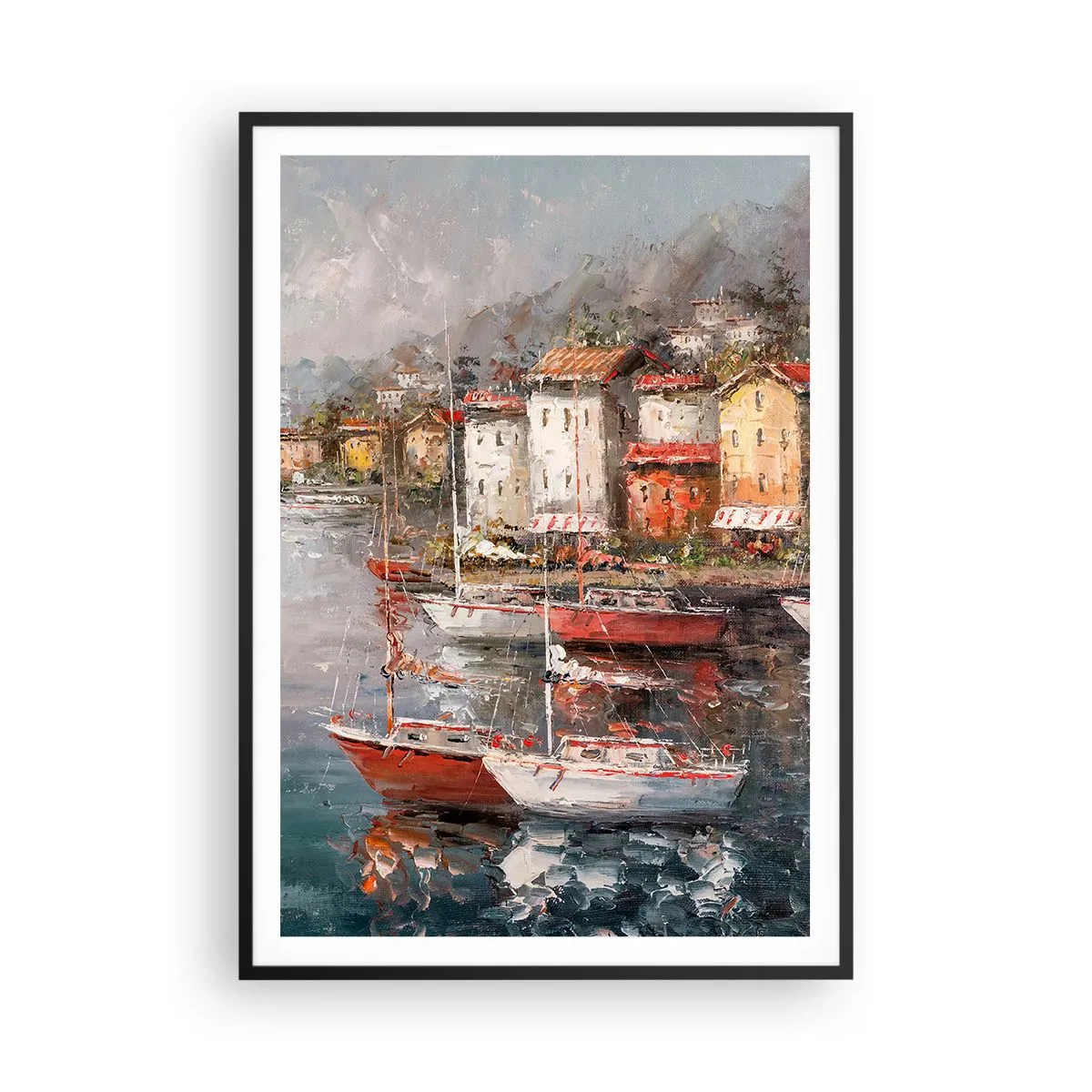 Plakat w czarnej ramie - Romantyczna przystań - 70x100 cm