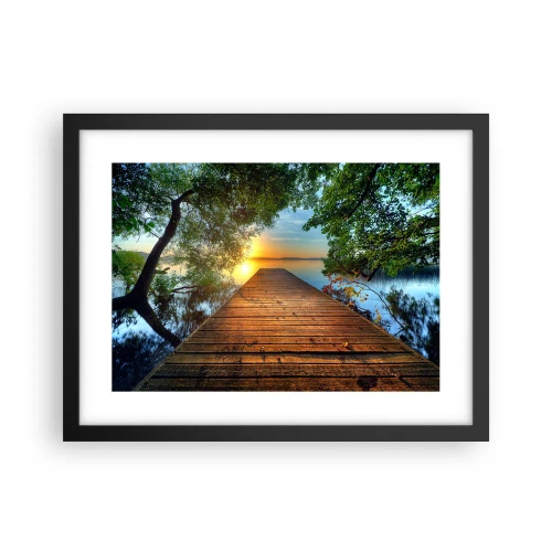 Plakat w czarnej ramie - Nie śpiesz się, usiądź - 40x30 cm