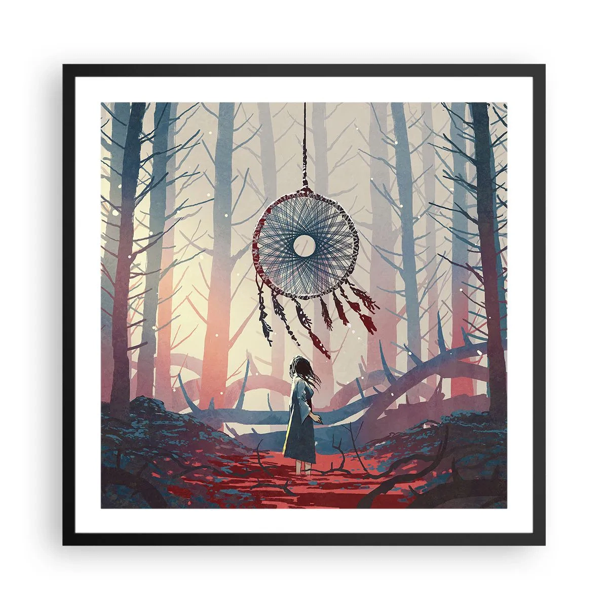 Plakat w czarnej ramie - Tajemny rytuał szczęścia - 60x60 cm