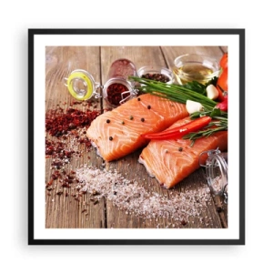 Plakat w czarnej ramie - Norweska przygoda w kuchni - 60x60 cm