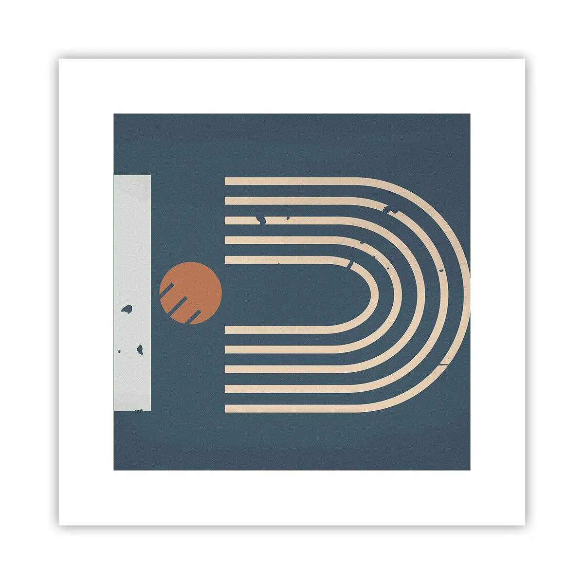 Plakat - Geometria na granacie - 30x30 cm