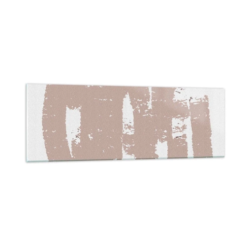 Obraz na szkle - Abstrakcja w łagodnym różu - 90x30 cm