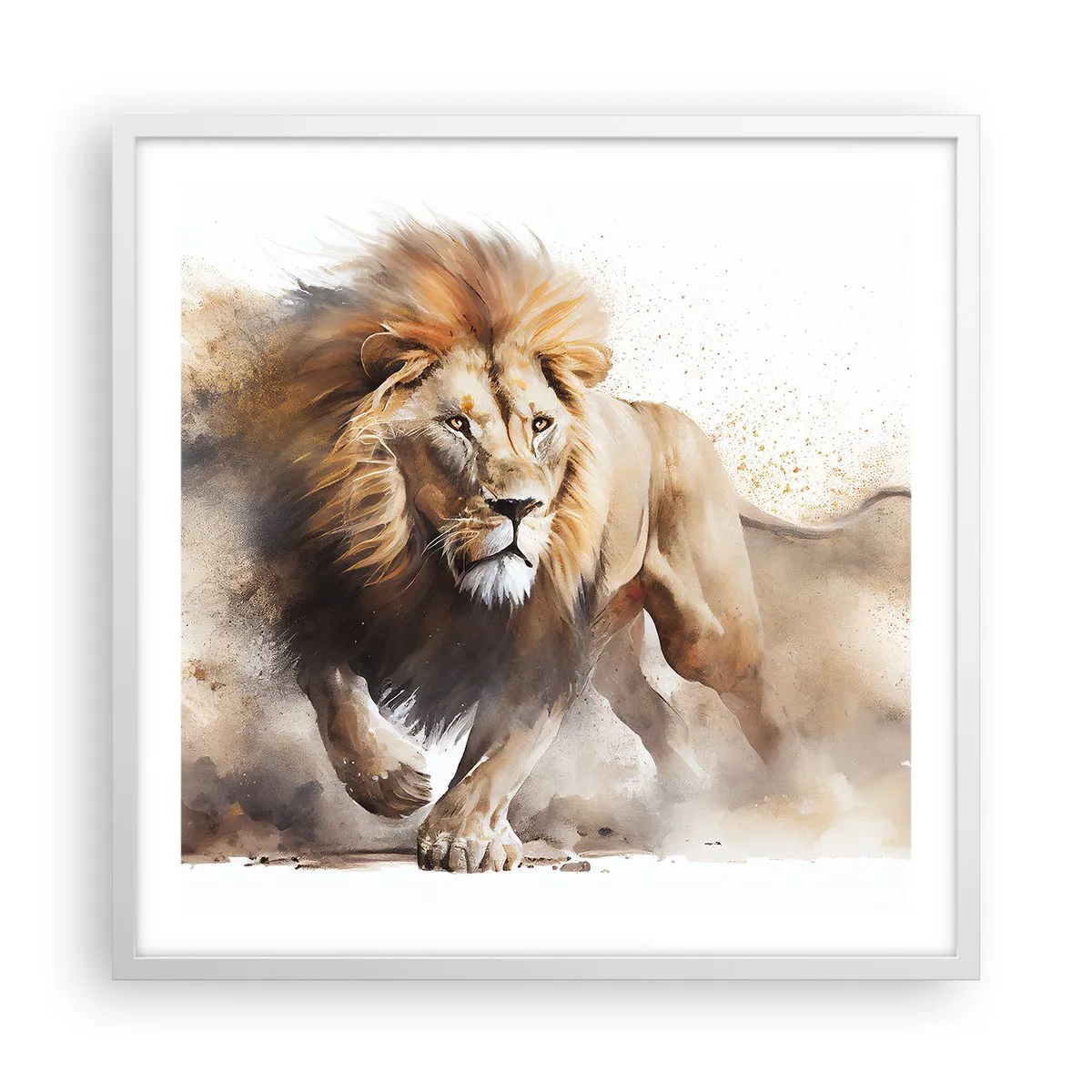 Plakat w białej ramie - Król ruszył - 60x60 cm