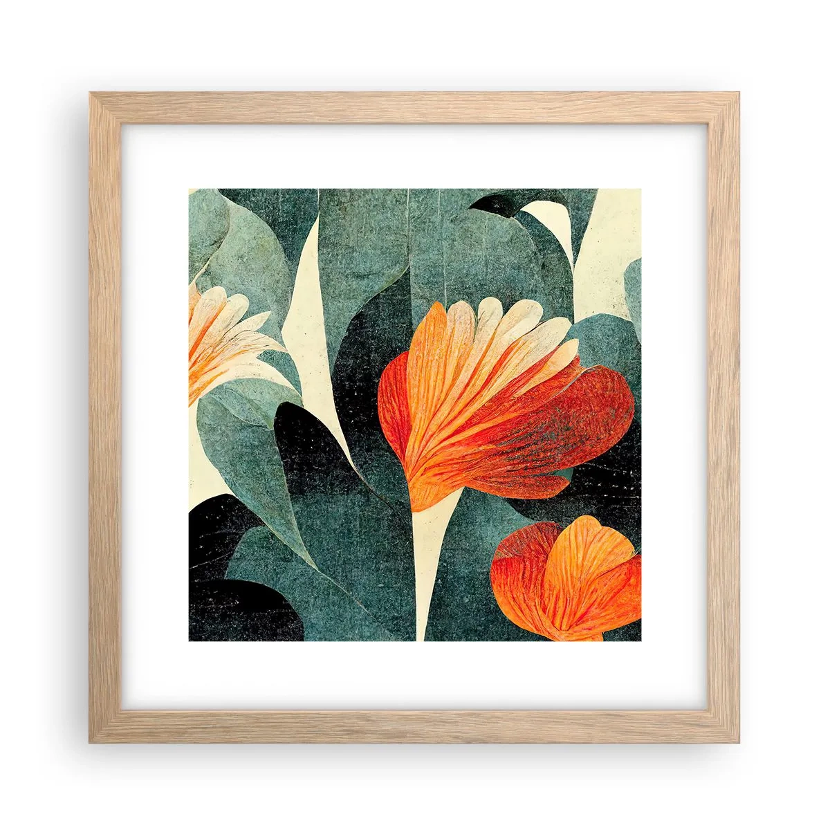 Plakat w ramie jasny dąb - Żar tropików i chłód zieleni - 30x30 cm