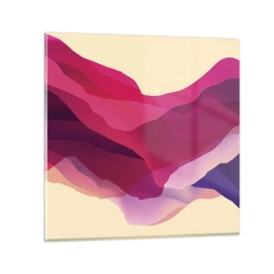 Obraz na szkle - Fale purpury - 70x70 cm