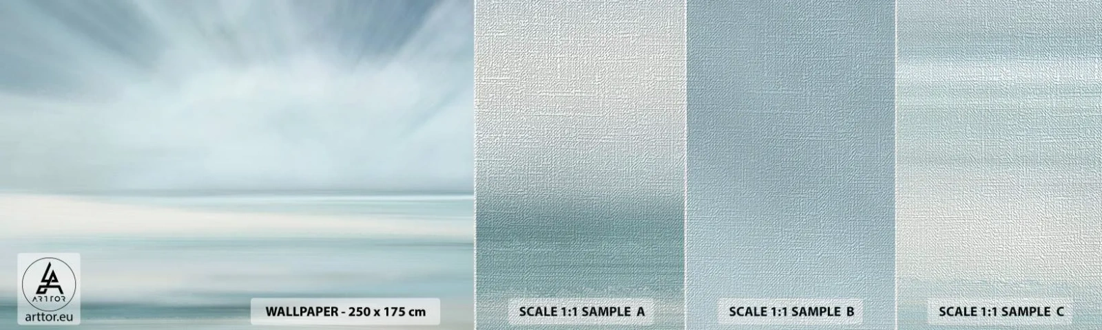 Fototapeta Próbka Premium Canvas - Spokój aż po horyzont - Jasny, Sztuka, Niebo - 100x30 cm