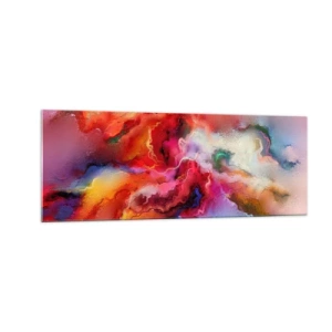 Obraz na szkle - Kolorowa abstrakcja o dynamicznej kompozycji - 140x50cm - Jak pochwycić marzenia - dym - Nowoczesna dekoracja ścienna do salonu i sypialni ARTTOR