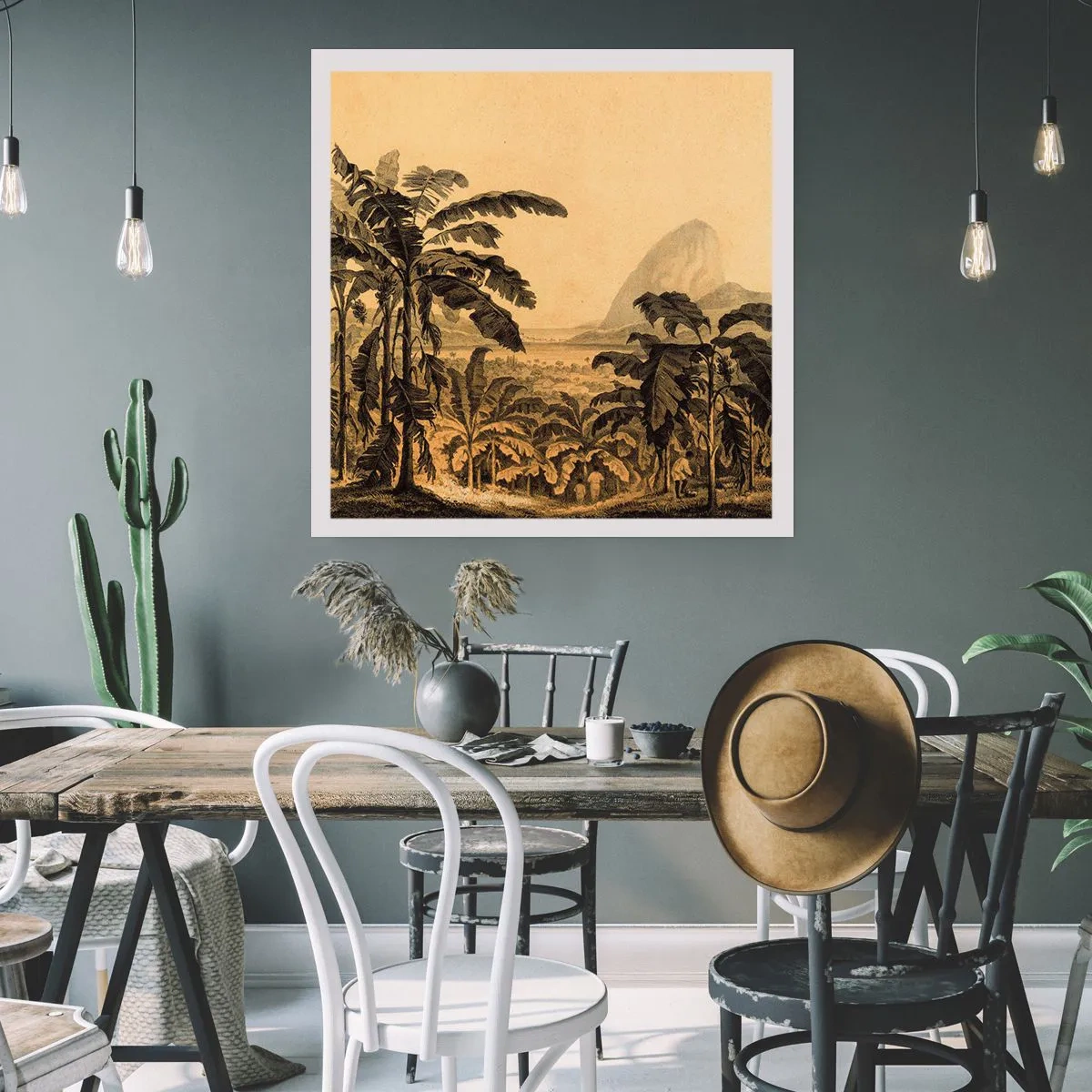 Plakat - w kolonialnym klimacie - 60x60 cm