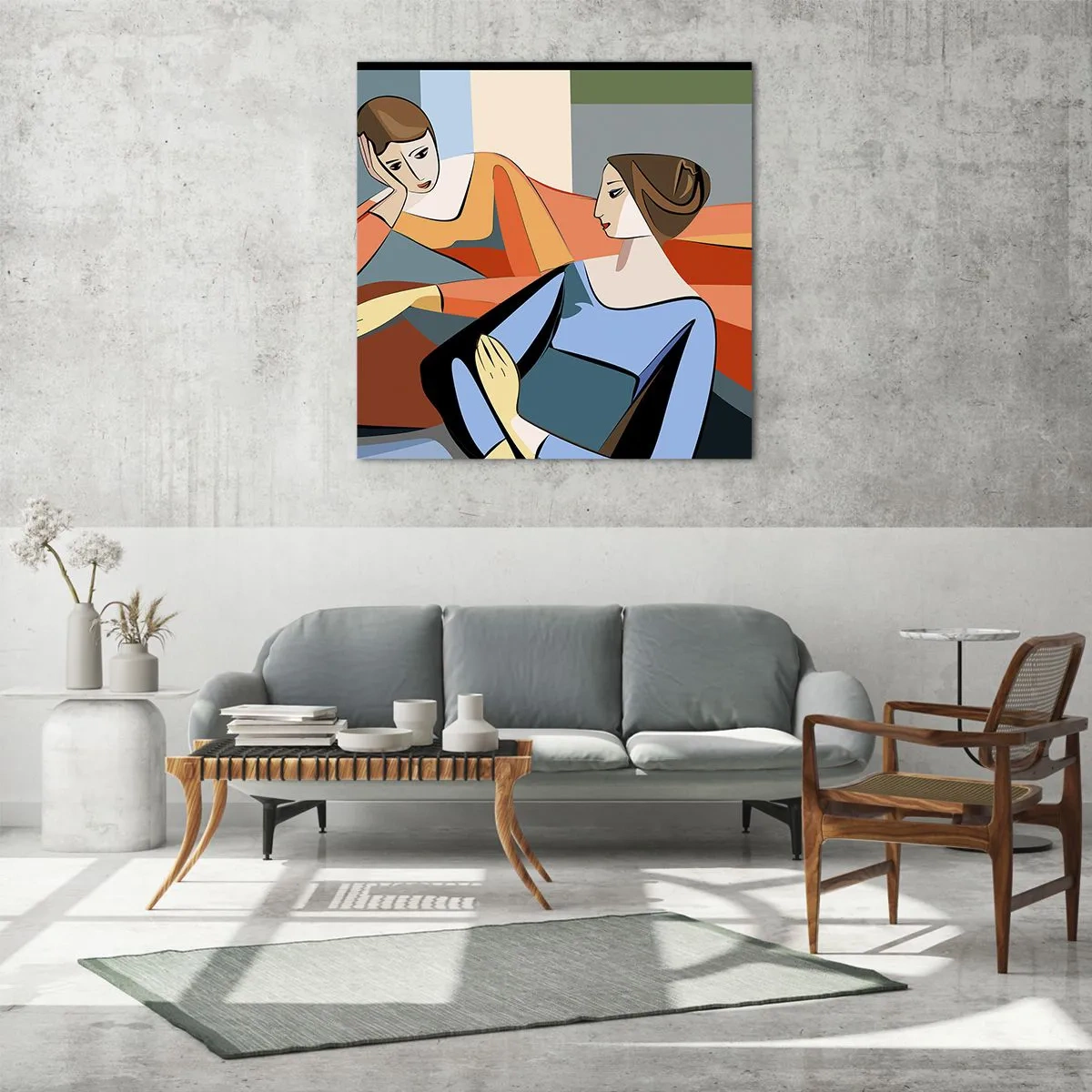 Obraz na szkle - Chwila zwierzeń - 40x40 cm