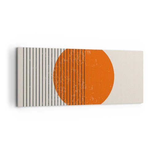 Obraz na płótnie - Minimalistyczne słońce z geometrycznymi liniami - 120x50cm - Zawsze słońce - Nowoczesna dekoracja ścienna do salonu i sypialni ARTTOR