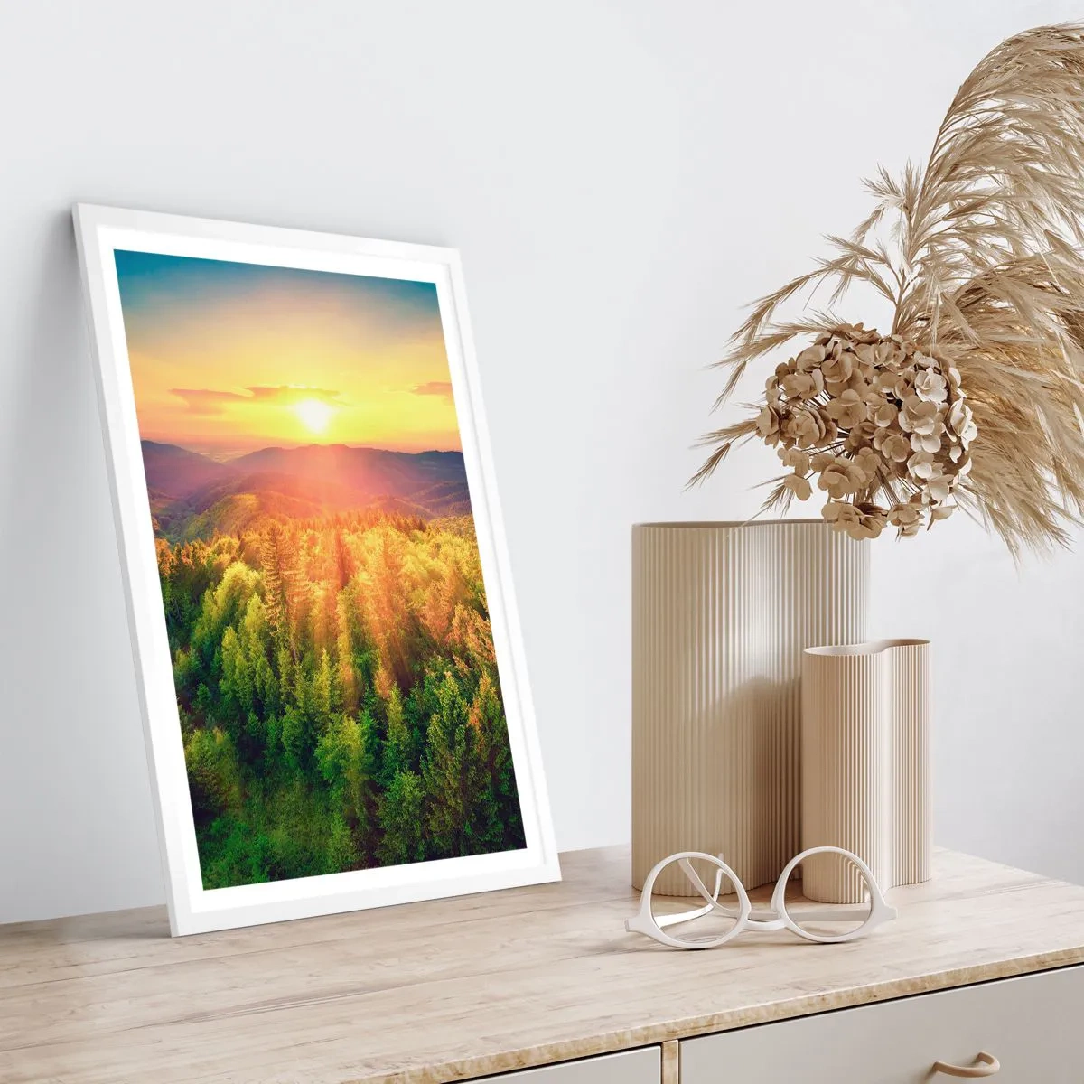 Plakat w białej ramie - Wierzchołki i szczyty - 50x70 cm