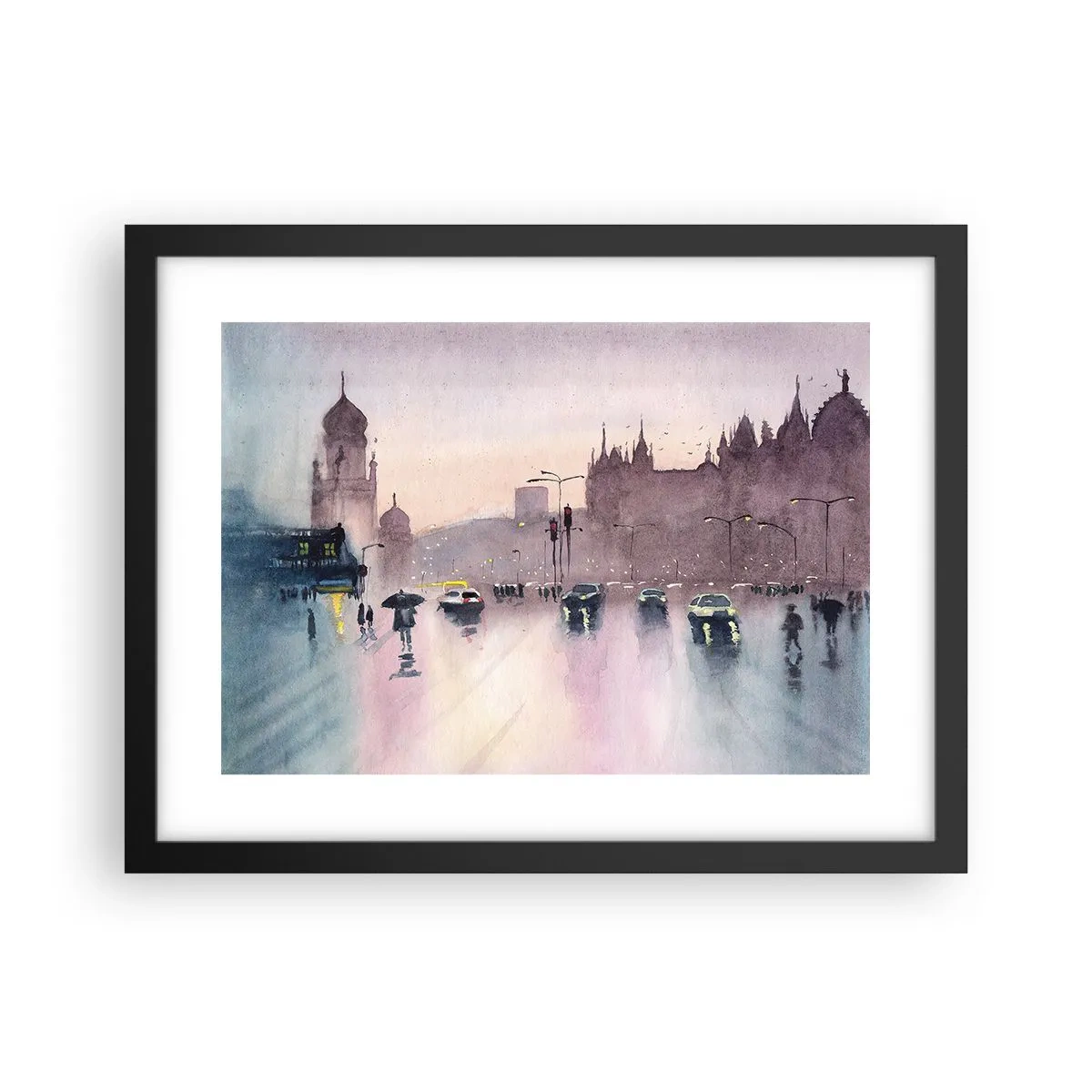 Plakat w czarnej ramie - W deszczowej mgiełce - 40x30 cm