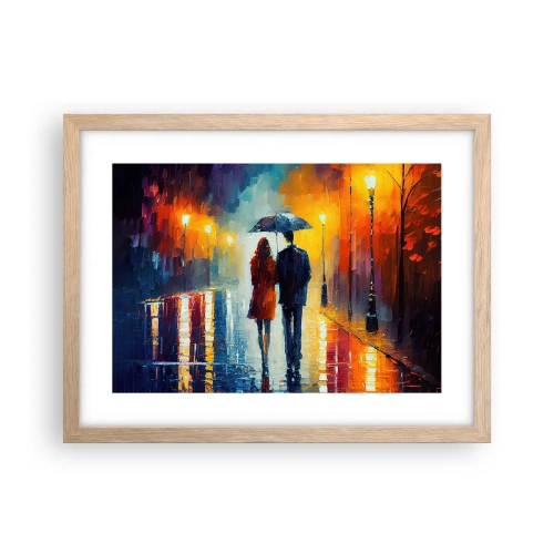 Plakat w ramie jasny dąb - Razem – kolorowa noc - 40x30 cm