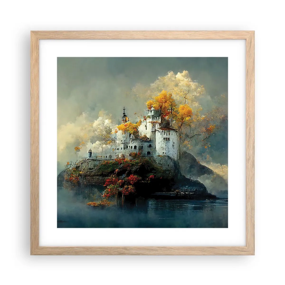 Plakat w ramie jasny dąb - Początek romantycznej opowieści - 40x40 cm