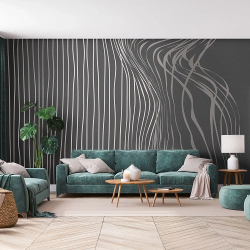 Fototapeta Premium Canvas - Rytm i akcent - Abstrakcja, Sztuka, Czarno-Biały - 400x280 cm