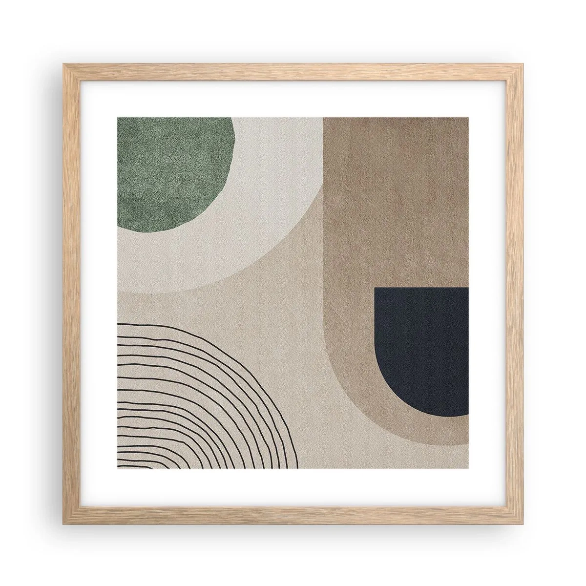 Plakat w ramie jasny dąb - Łagodność owalu - 40x40 cm