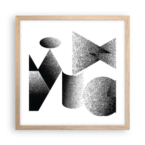 Plakat w ramie jasny dąb - Kąty i owale - 40x40 cm