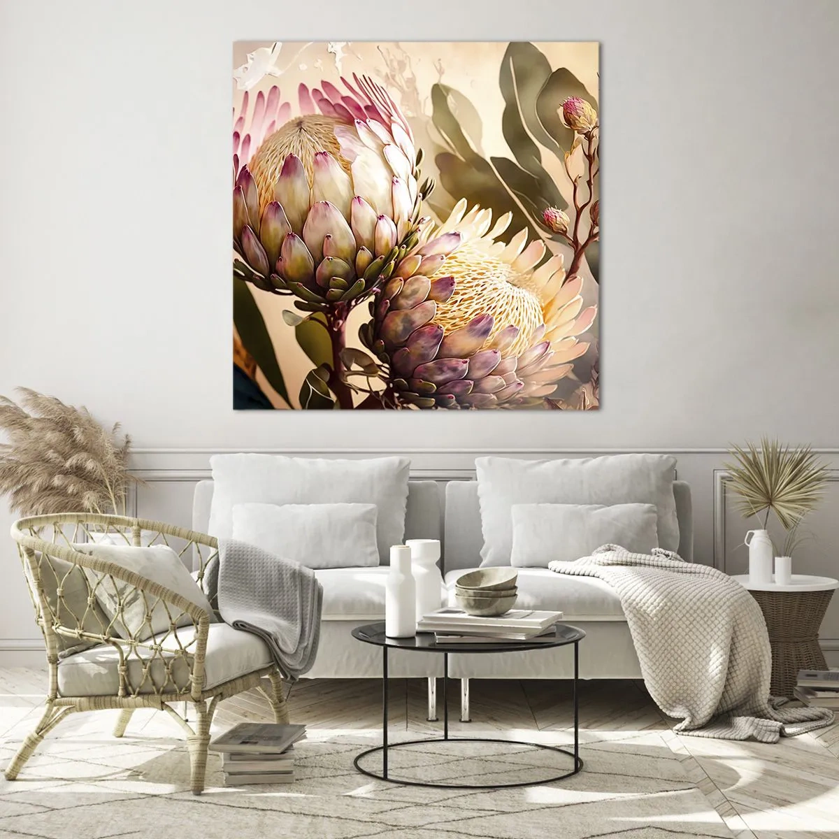 Obraz na szkle - Czule objęte - 60x60 cm