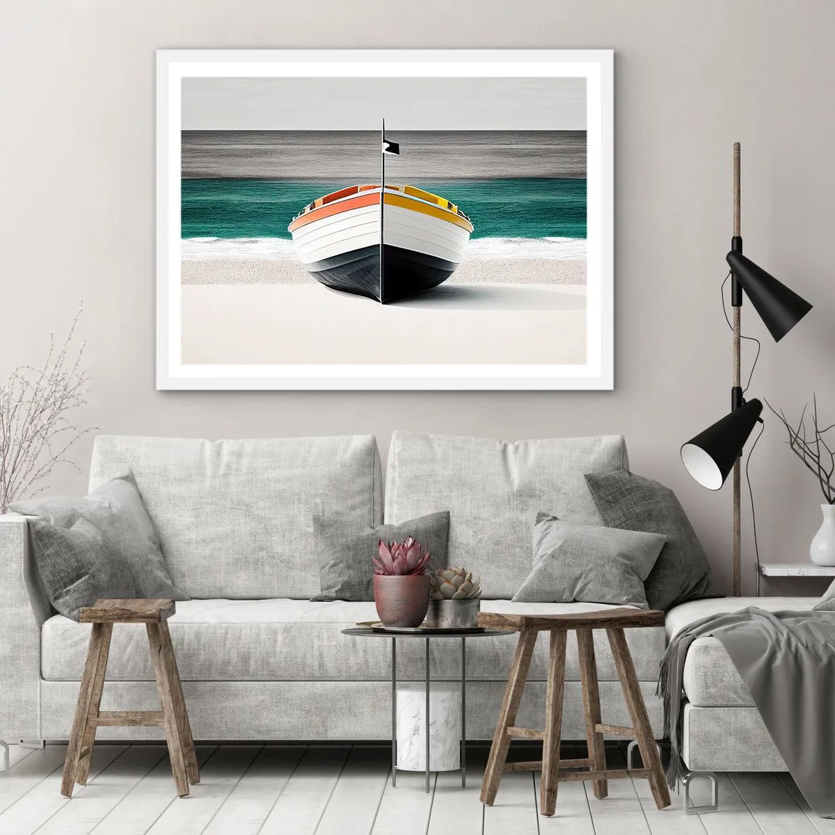 Plakat w białej ramie - Na swoim miejscu - 70x50 cm