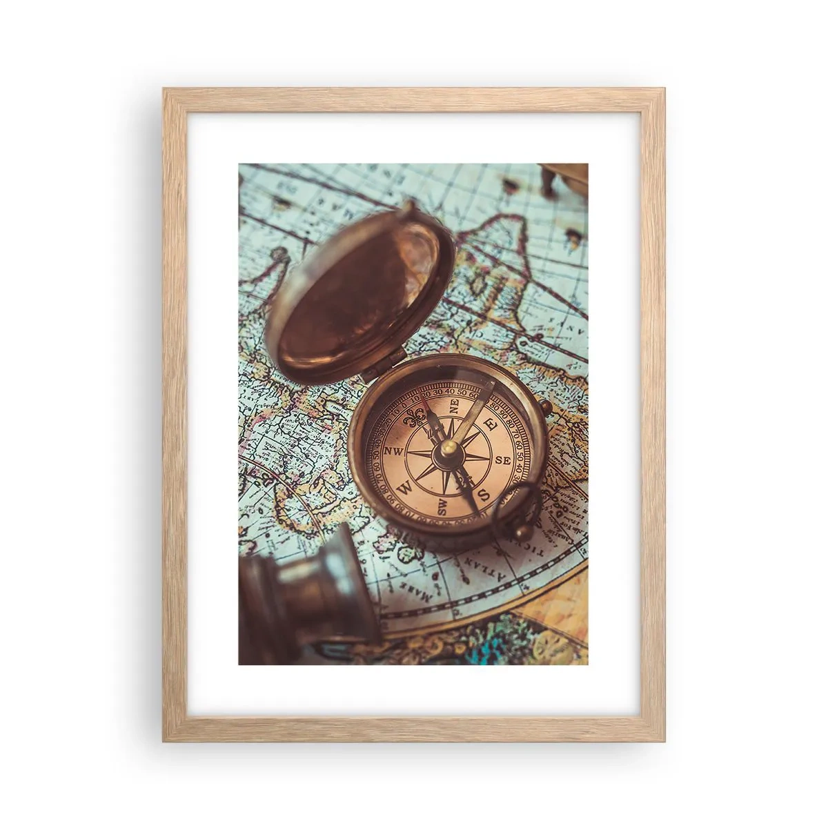 Plakat w ramie jasny dąb - Dla poszukiwacza przygód - 30x40 cm