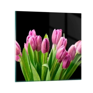 Obraz na szkle - Liliowa radość wiosny - 60x60 cm