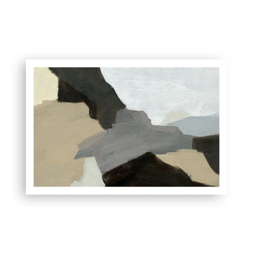 Plakat - Abstrakcja: rozstaje szarości - 91x61 cm