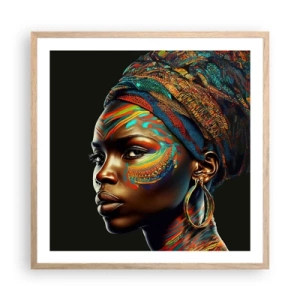 Plakat w ramie jasny dąb - Afrykańska królowa - 60x60 cm
