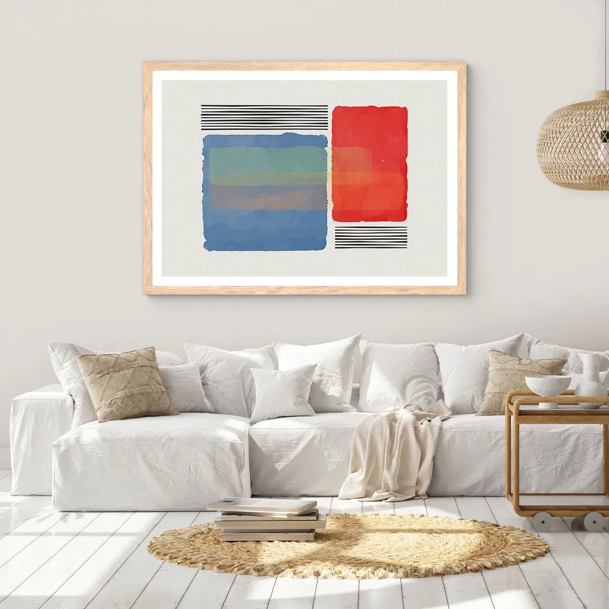 Plakat w ramie jasny dąb - Duch i litera geometrii - 91x61 cm