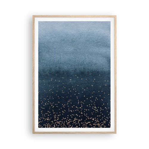Plakat w ramie jasny dąb - Kompozycja – niebieskie fazy - 70x100 cm