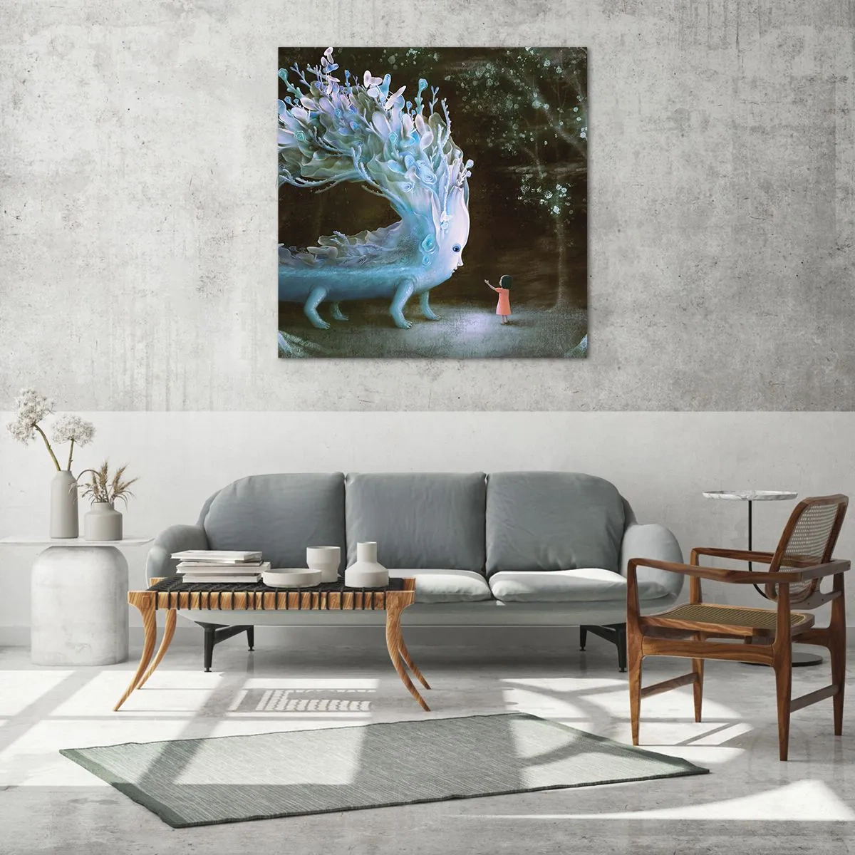 Obraz na szkle - Fantastyczne spotkanie - 70x70 cm