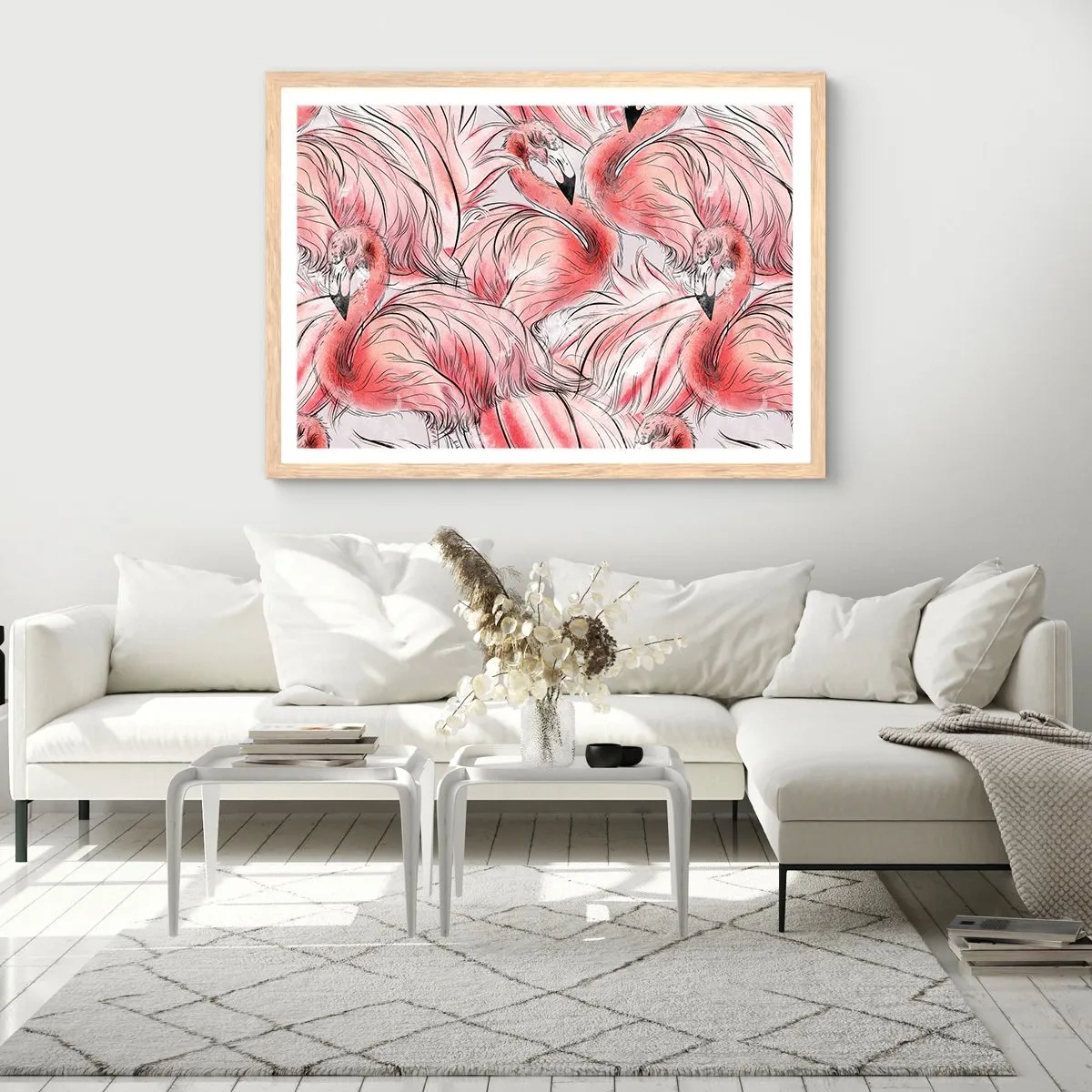 Plakat w ramie jasny dąb - Ptasi corps de ballet - 50x40 cm