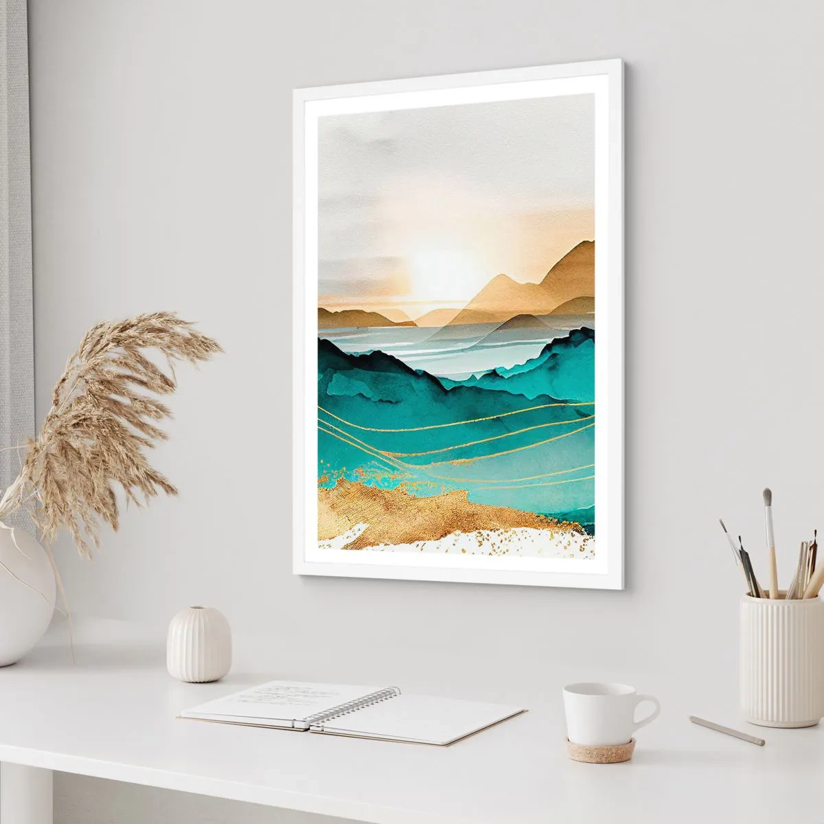 Plakat w białej ramie - Na granicy abstrakcji – pejzaż - 30x40 cm