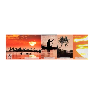 Fototapeta Próbka Premium Canvas - Spokój tropików o zachodzie - Krajobraz, Indie, Zachód Słońca - 100x30 cm