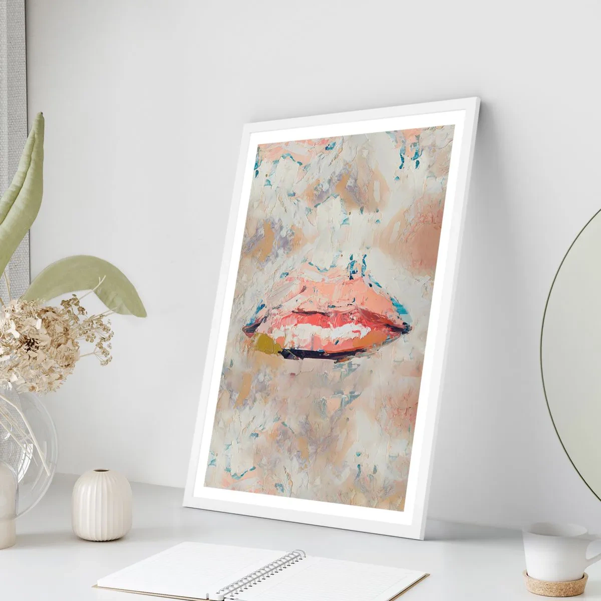 Plakat w białej ramie - Budzi zmysły - 70x100 cm