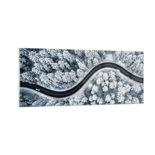 Obraz na szkle - Przez zimowy las - 100x40 cm