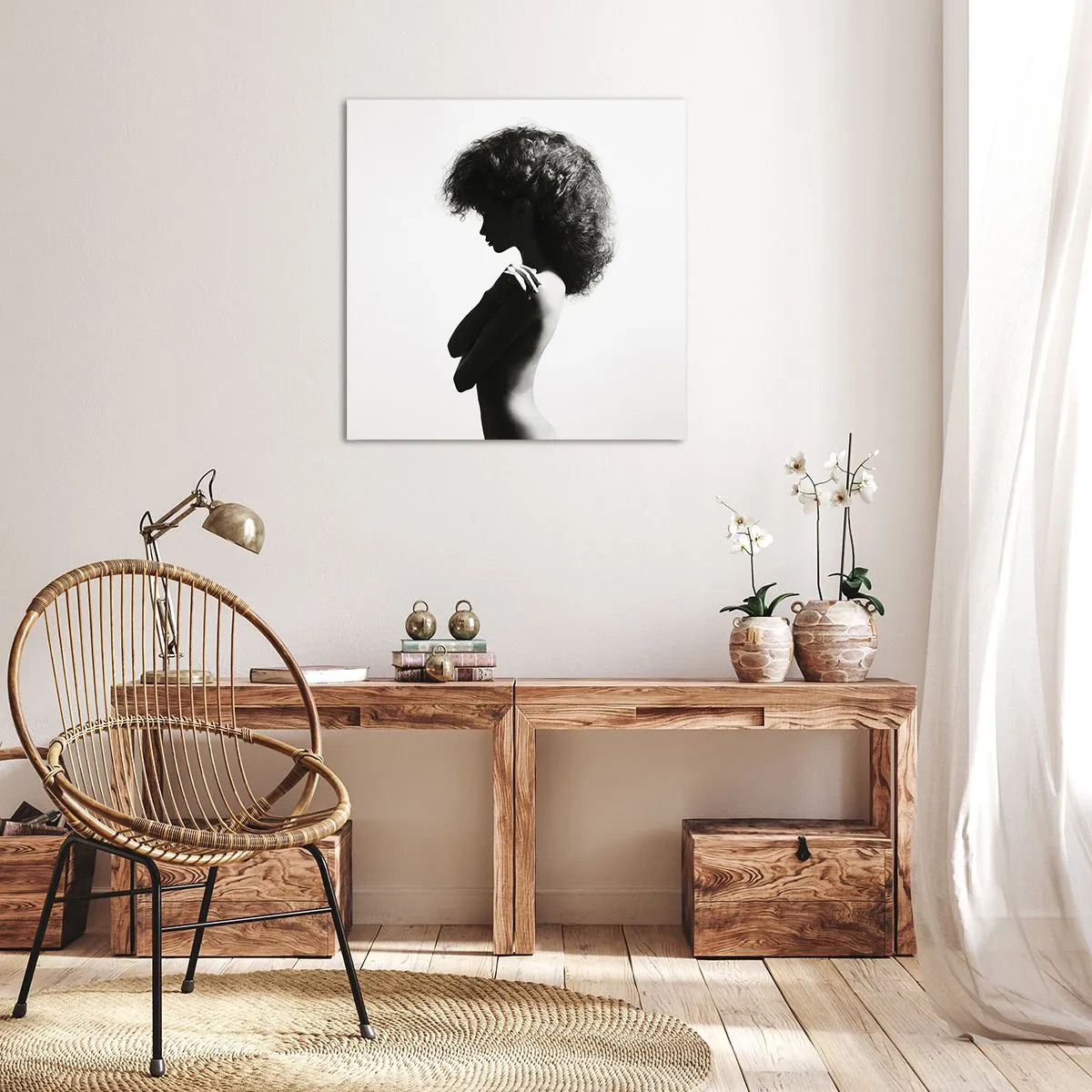 Obraz na płótnie - Jak kwiat na smukłej łodydze - 60x60 cm