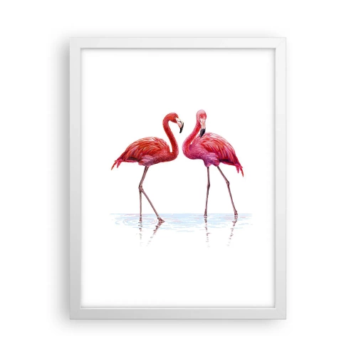 Plakat w białej ramie - Różowe randez-vous - 30x40 cm