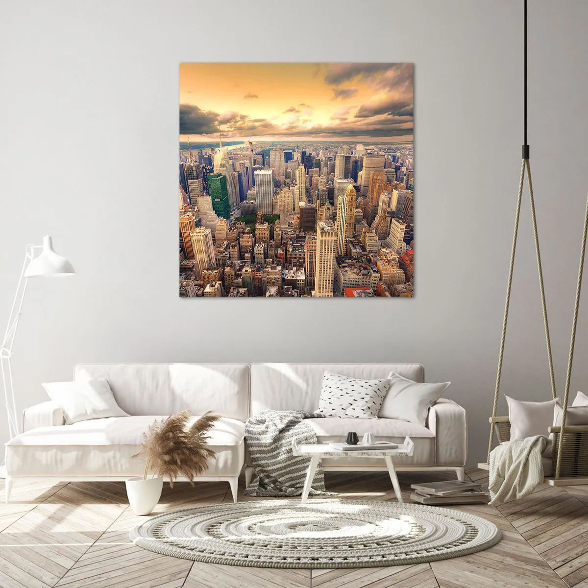 Obraz na płótnie - Wyzłocone metropolis - 60x60 cm