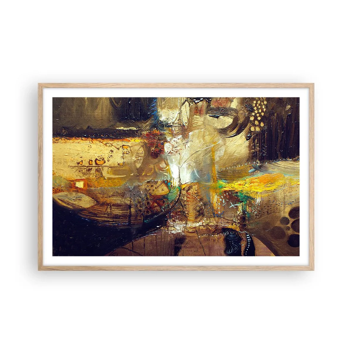 Plakat w ramie jasny dąb - Zimno, cieplej, gorąco - 91x61 cm