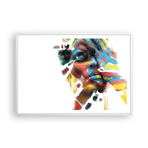 Plakat w białej ramie - Barwna osobowość - 100x70 cm