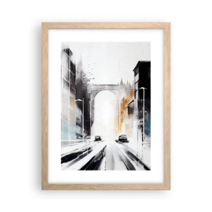 Plakat w ramie jasny dąb - Studium miasta: architektura i ruch - 30x40 cm