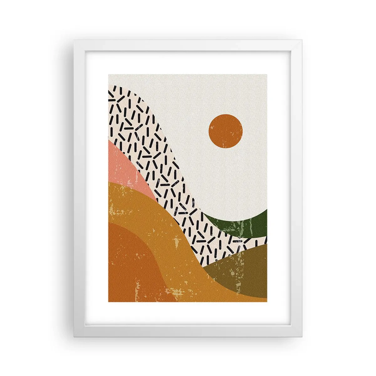 Plakat w białej ramie - Abstrakcja słoneczna - 30x40 cm